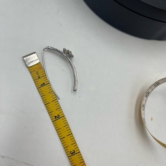 Givenchy Silver Tone Starburst Crystal Flower Half Hoop New - Picture 11 of 11